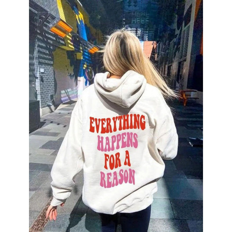 Inspirational Quote Graphic Fleece Pullover Hoodie