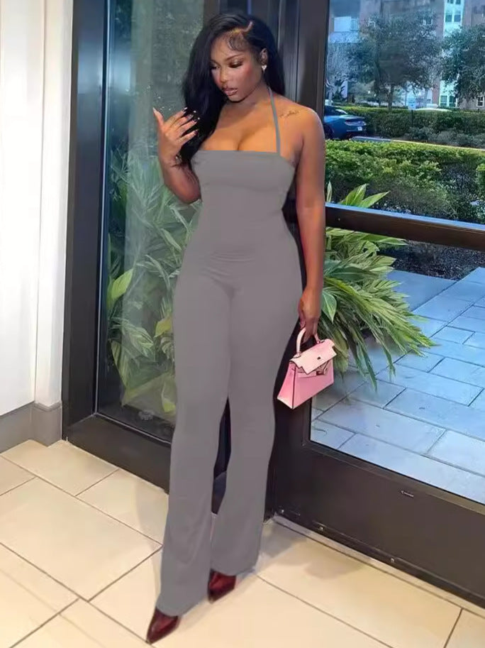 Women's Sexy Backless Halter Jumpsuit