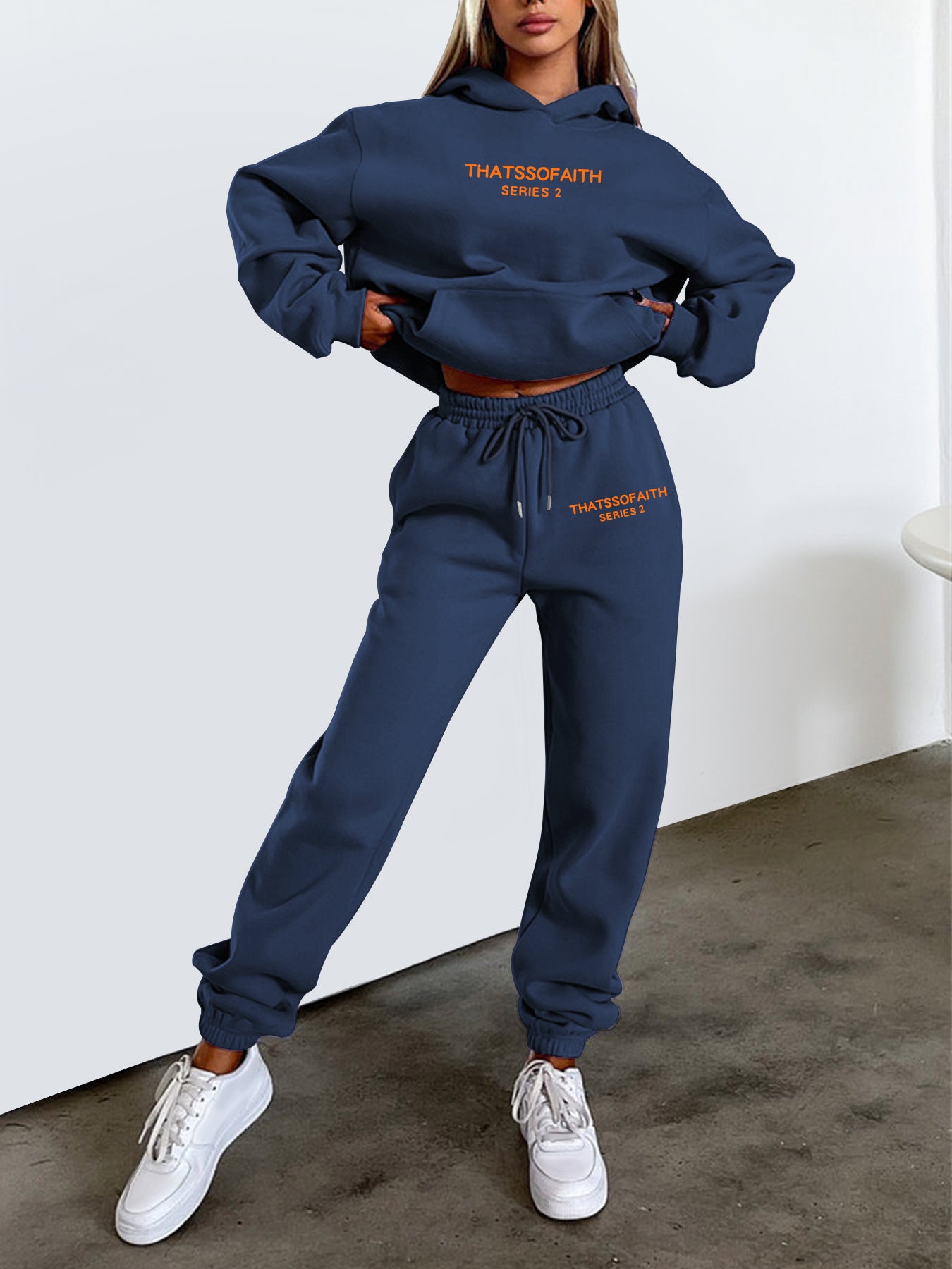 Women's Letter Print Hoodie & Trousers Set