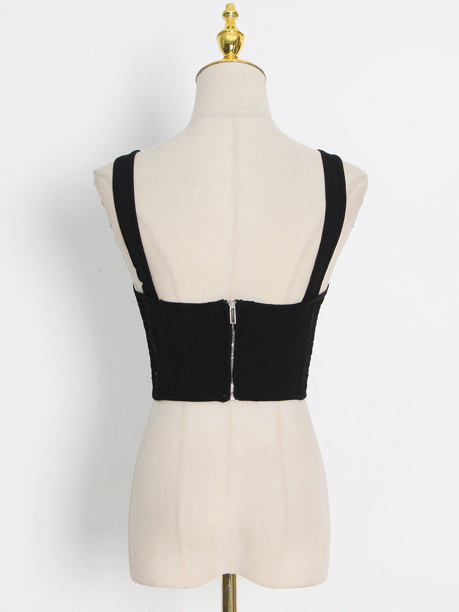 Chic See-Through Fishbone Sling Vest for Women