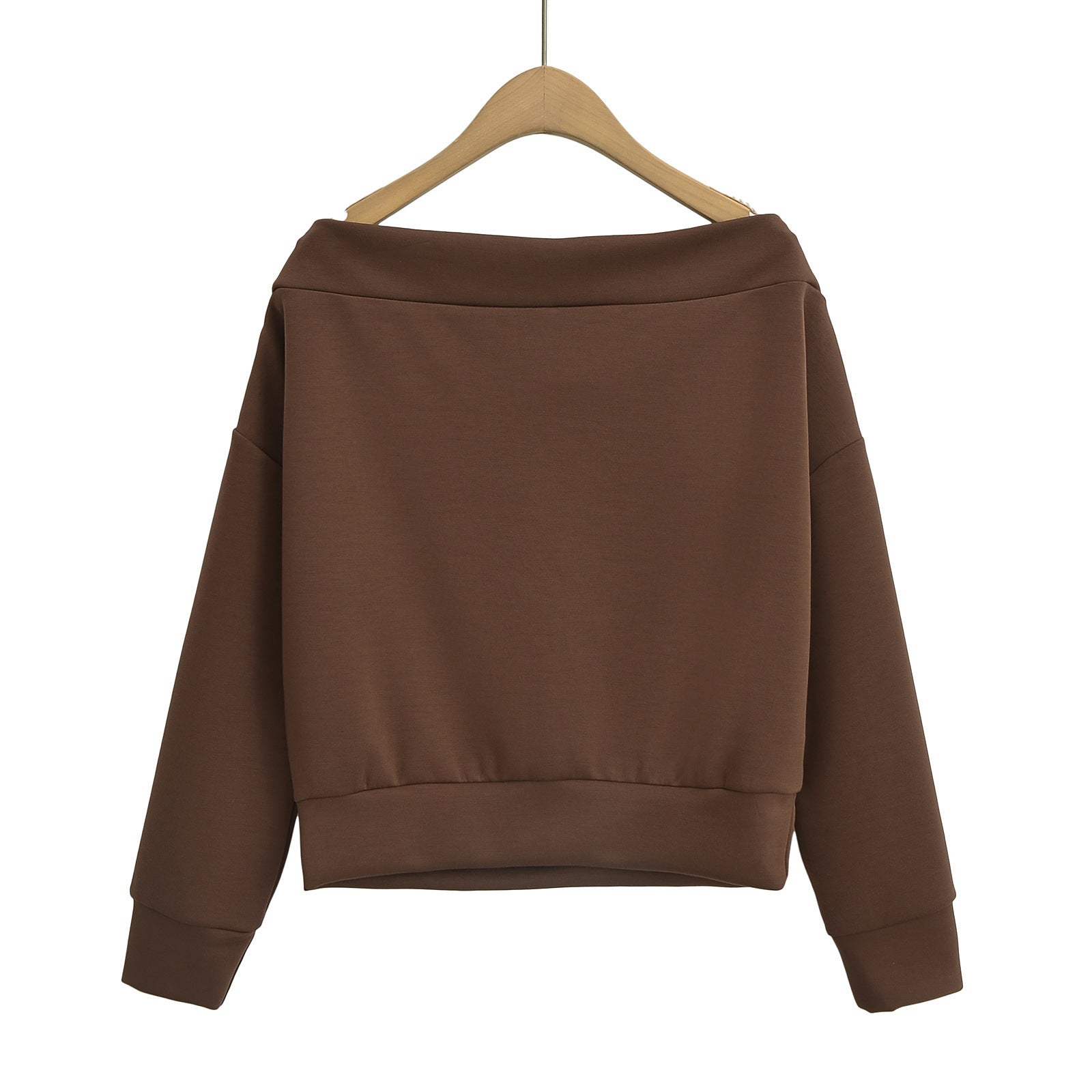 Chic Off-Shoulder Slim-Fit Long Sleeve Sweater