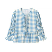 Women's Street Fashion Tie-dye Plaid Print Shirt