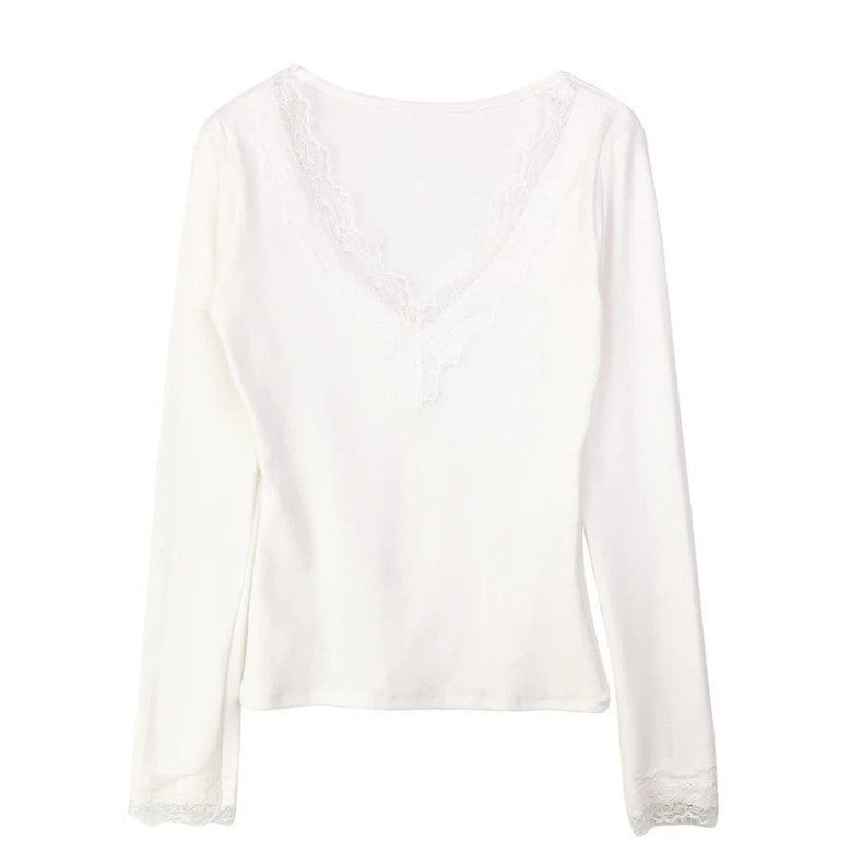 Elegant Lace Trim V-Neck Women's Camisole & Undershirt