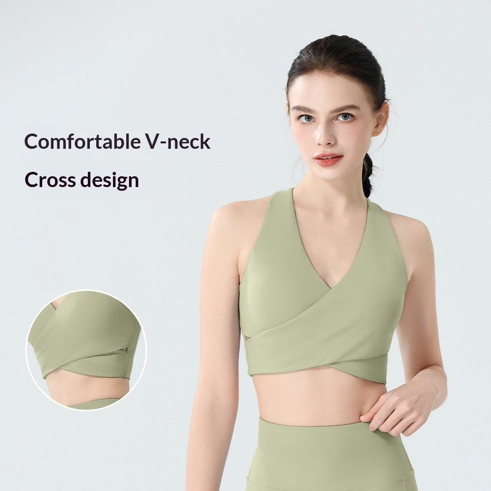Shock-Resistant Push-Up Yoga Sports Bra – Support & Style