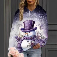 Festive Merry Christmas Snowman Women's 3D Hoodie