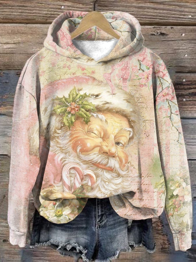 Festive Christmas Digital Print Pullover Hoodie