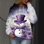 Festive Merry Christmas Snowman Women's 3D Hoodie