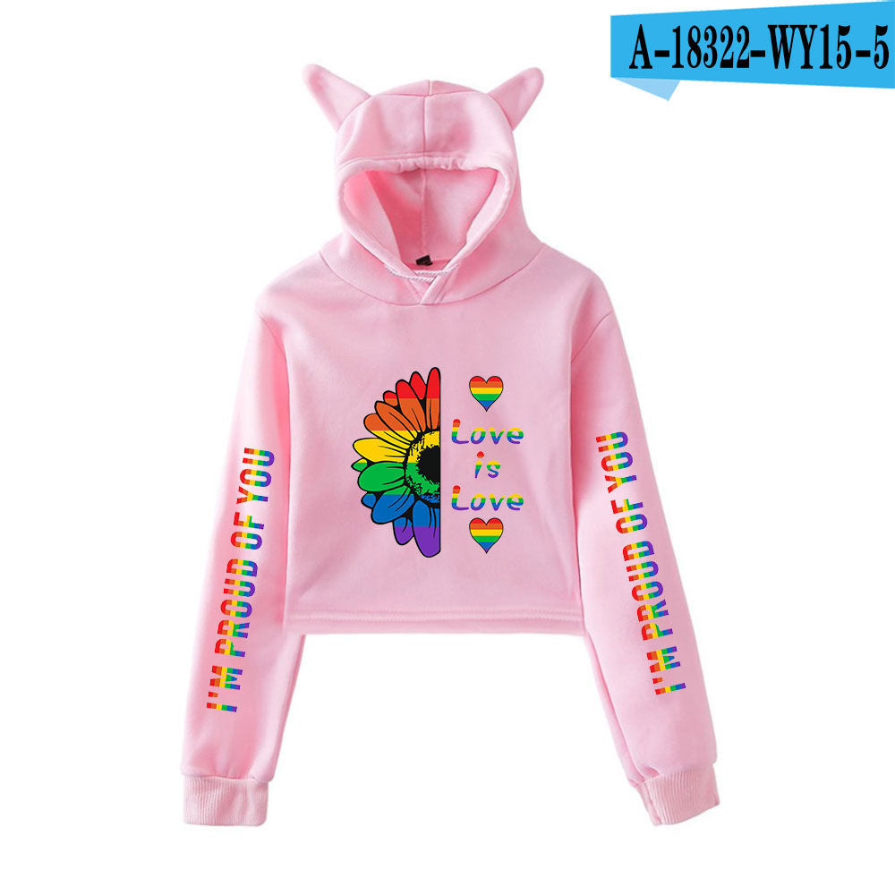 Cute Cat Ear Cropped Navel Sweater