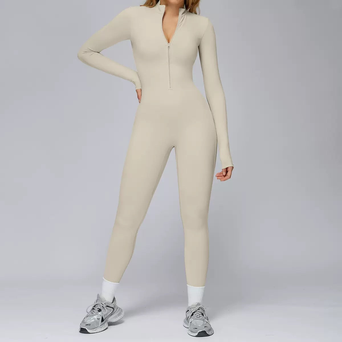 Thermal Fleece Zip-Up Fitness Bodycon Pants