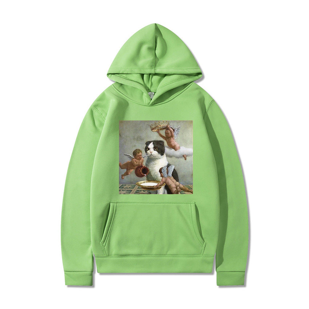 Cute Angel & Cat Matching Couple Sweatshirt