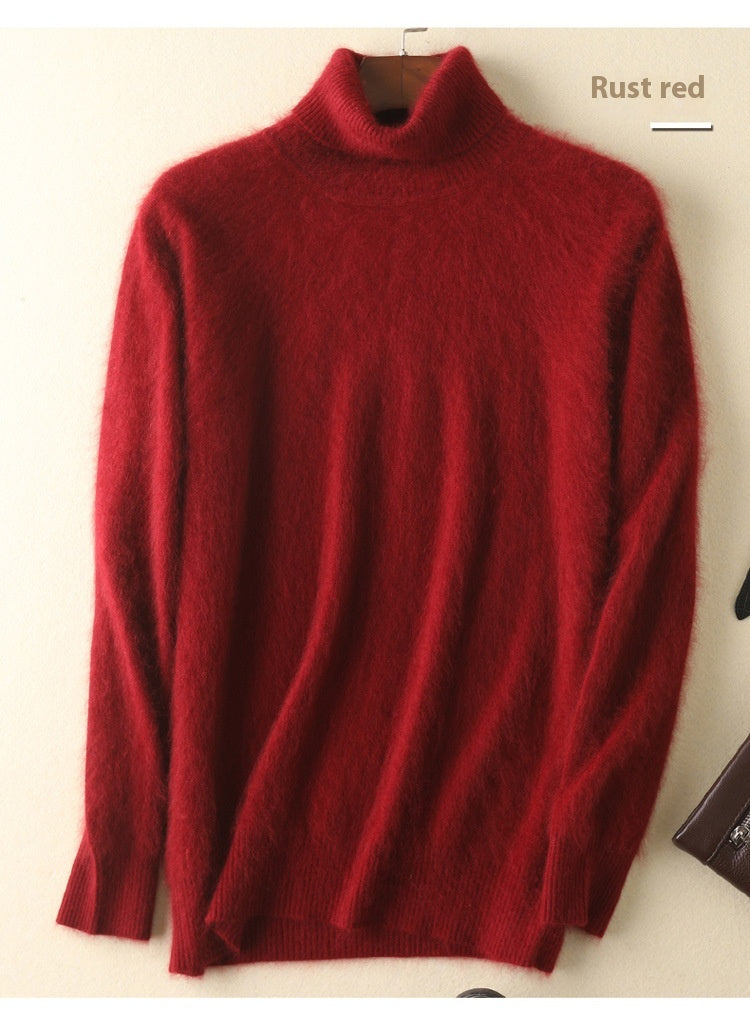 Men's Cozy High-Collar Solid Pullover Sweater