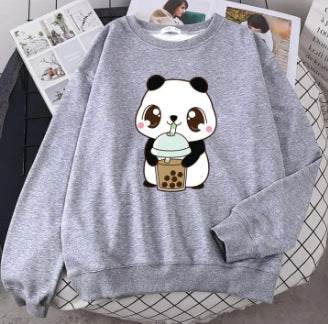 Plus Size Letter Print Loose Crewneck Pullover Sweatshirt