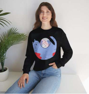 Chic Printed Round Neck Loose Sweatshirt for Women