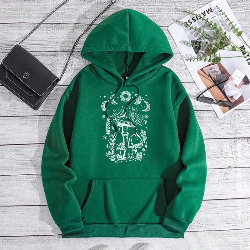 Velvet Thickened Hooded Sweatshirt with Heel Wrap