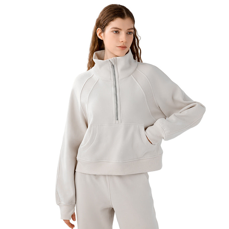 Women's Cozy Half-Zip Fleece Pullover Warm Sweater