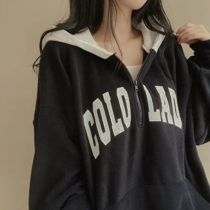 Women's Velvet Padded Thickened Winter Hoodie