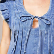 Casual Pleated Suspender Shorts Romper