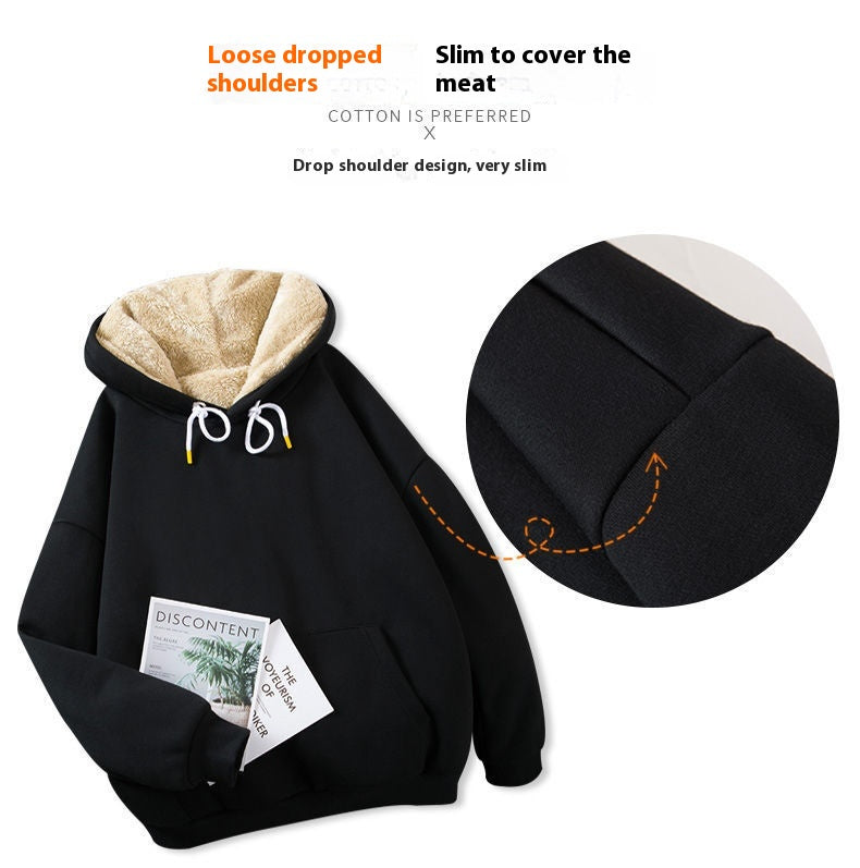 Women's Fleece-Lined Thickened Cashmere Hoodie