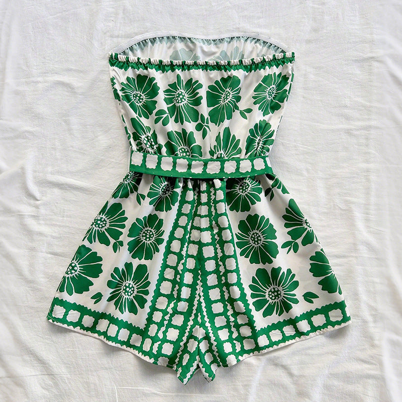 Tube-top One-piece Shorts For Women
