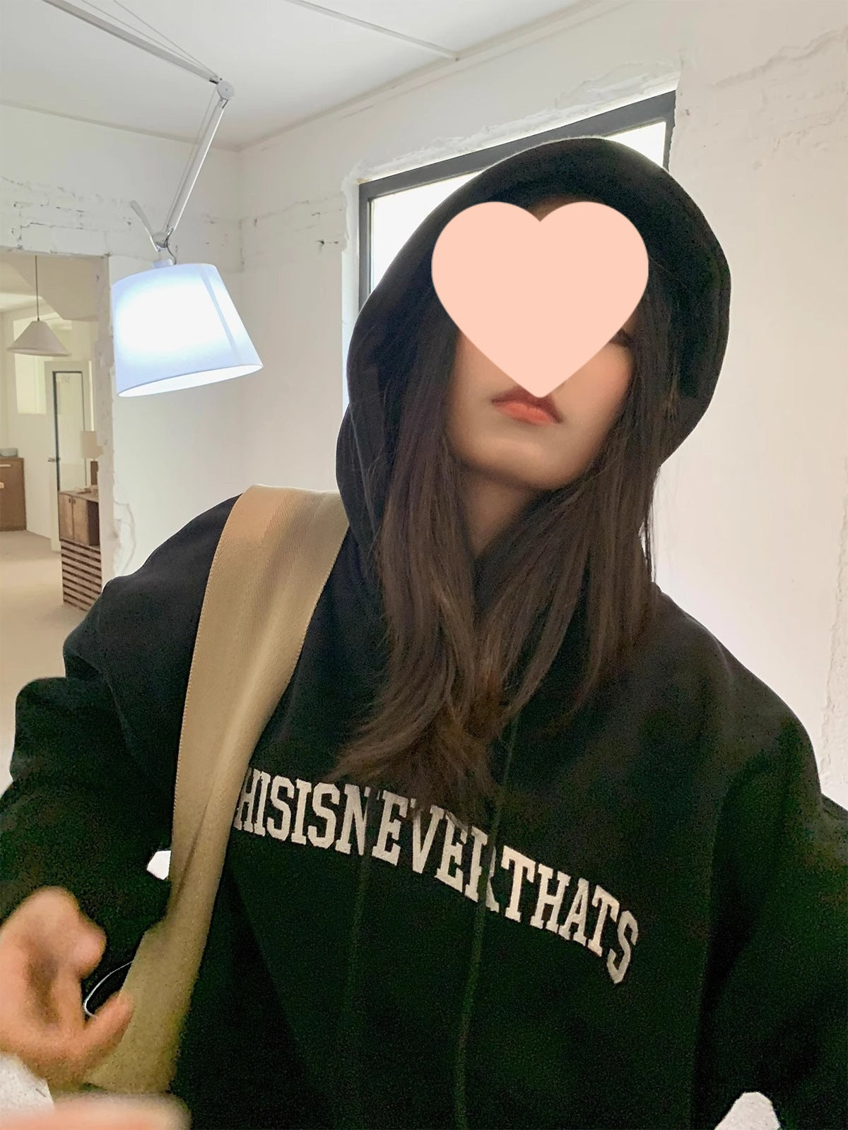 Retro Letter Print Women's Lightweight Loose Hooded Sweatshirt
