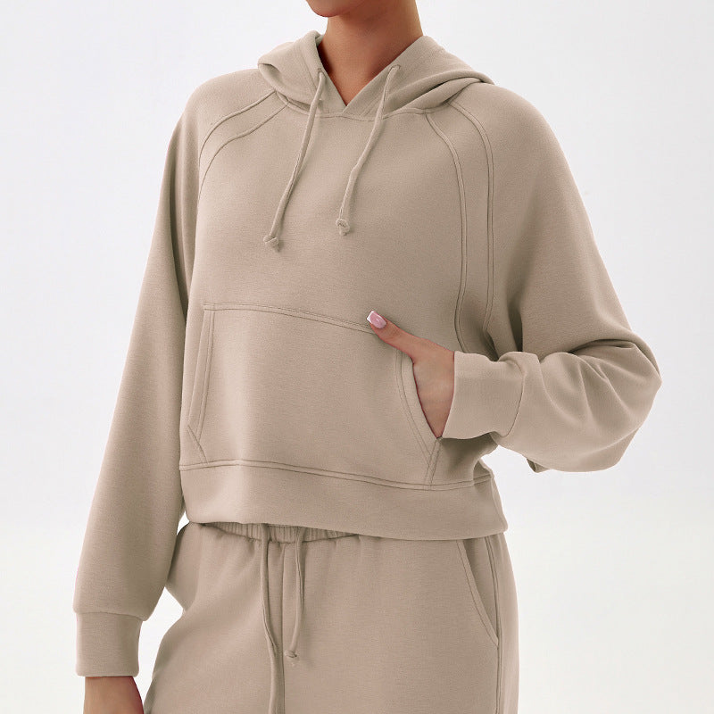 Women's Casual Loose Hooded Exercise Sweatshirt