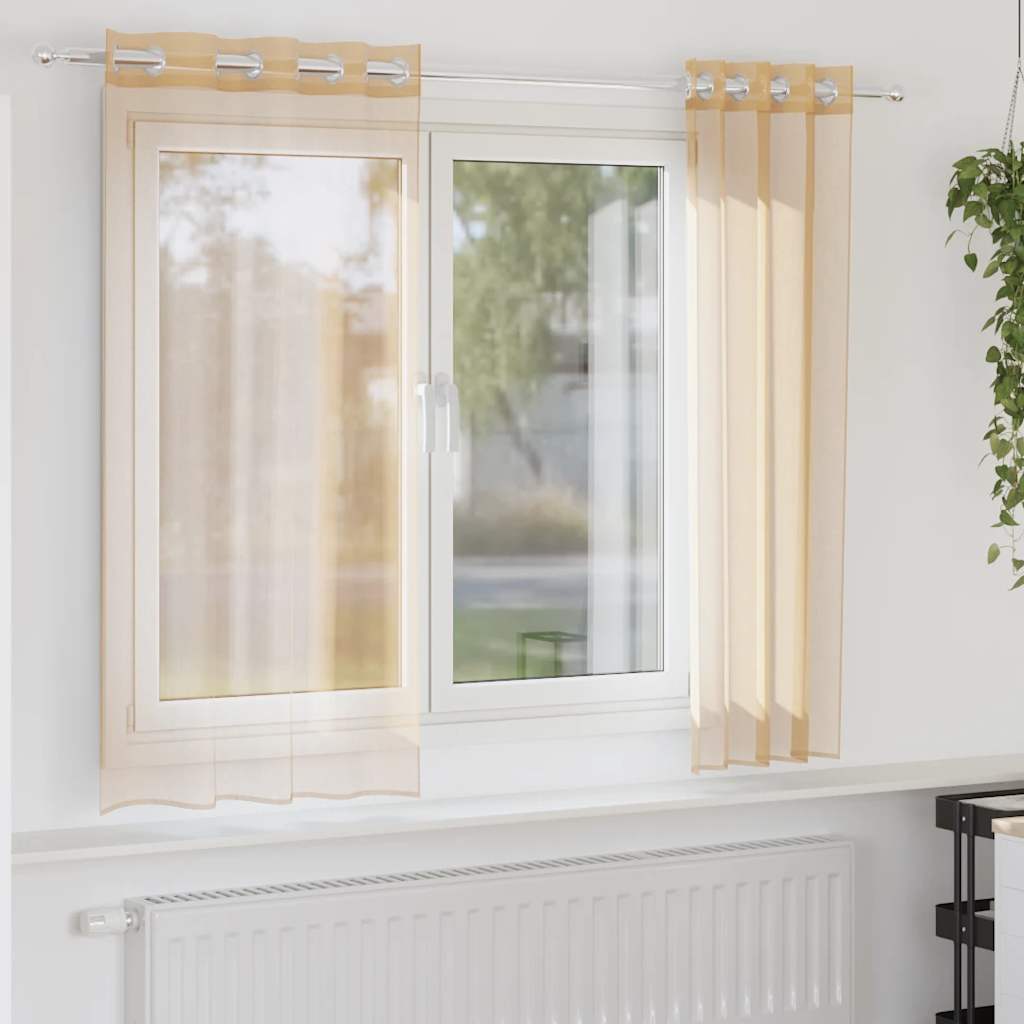 Voile Curtains with Eyelets, 2 Pcs.