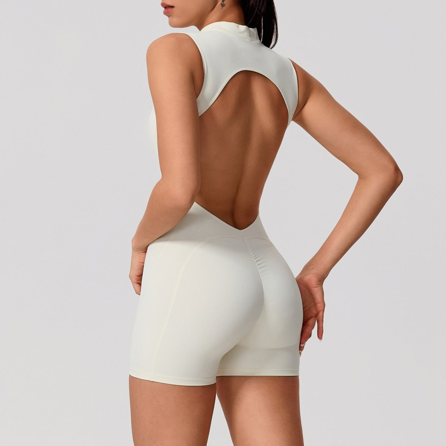 Sleeveless Back-Vented Fitness Yoga Bodysuit