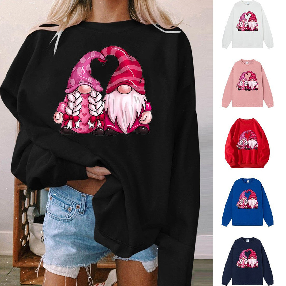 Casual Plus Size Crew Neck Pullover Sweatshirt