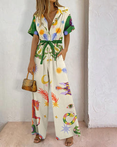 High Waist Casual Cotton Linen Jumpsuit for Women