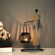 1pc Metal Shaped Candle Holder With A Lady Character Design, Christmas Decoration, Christmas Candle Holder