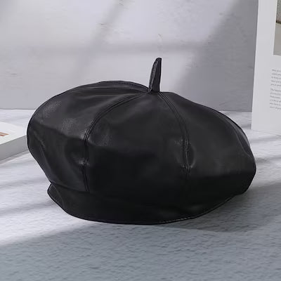 Chic Leather Beret