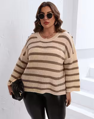 Color-block Patchwork Loose-fitting Pullover Sweater - image 2