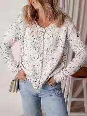 Colorful Polka-dot Patchwork Pullover Sweater