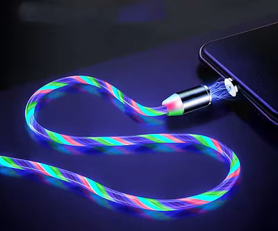 Magnetic Charging Cable for iPhone and Android with LED Light Ring