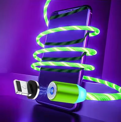 Magnetic Charging Cable for iPhone and Android with LED Light Ring