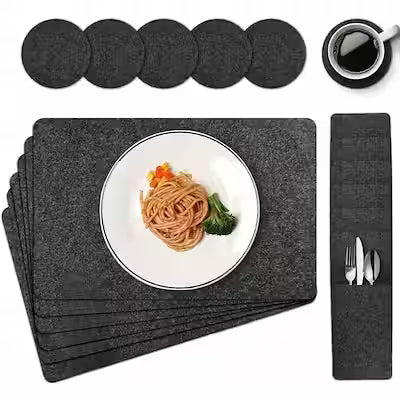Complete 3-in-1 Felt Dining Set for Table Protection