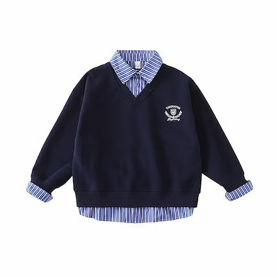 Coordinating Kids' Patchwork Polo-Neck Sweater Sets