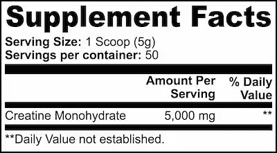 Creatine Monohydrate Powder Supplement - High Quality Dietary Supplement for Muscle Growth & Athletic Performance
