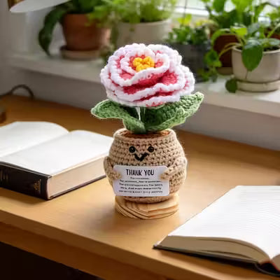 Crochet Flower Pot Decor