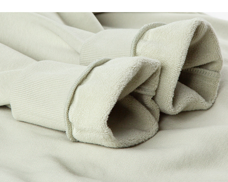 Unisex Fleece-Lined Drop Shoulder Casual Pullover Sweater