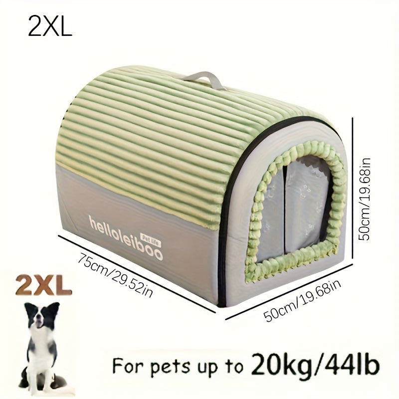 Warm And Secure Dog/cat Bed: Comes With Removable Washable Mattress, Fits Indoor & Outdoor Use, Lodge-style Nylon Pet Shelter, 4-season Enclosed Dog Tent, Convenient For Storage, Portable Dog Bed,