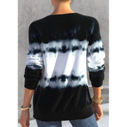 Gradient Print Loose Long Sleeve Fashion Sweater