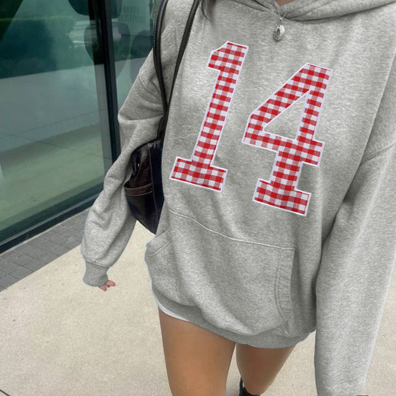 Chic Embroidered Digital Hoodie for Women