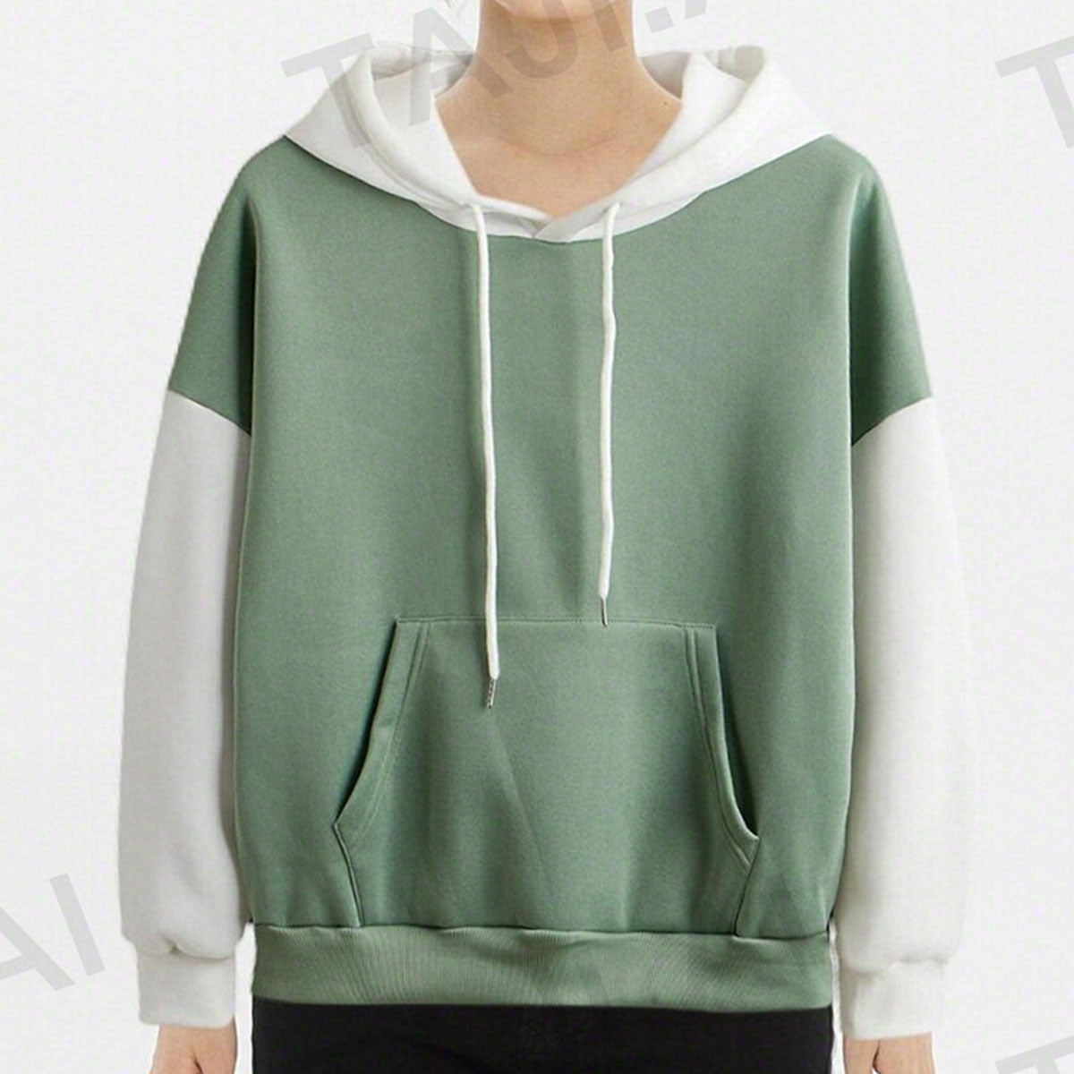 Women's Casual Loose Patchwork Hooded Coat