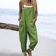 Women's Vintage Print Sleeveless Loose Casual Jumpsuit