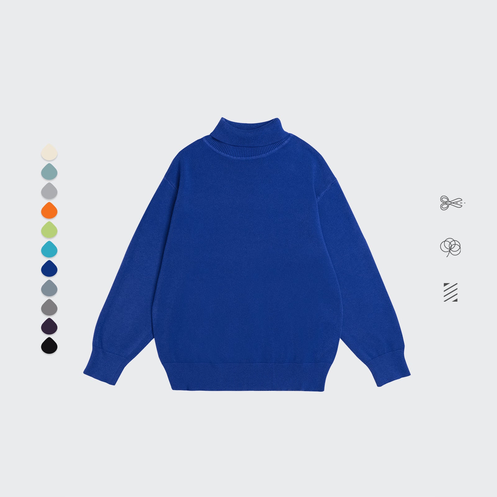 Core Spun Loose High Neck Sweater Solid Color Knitwear