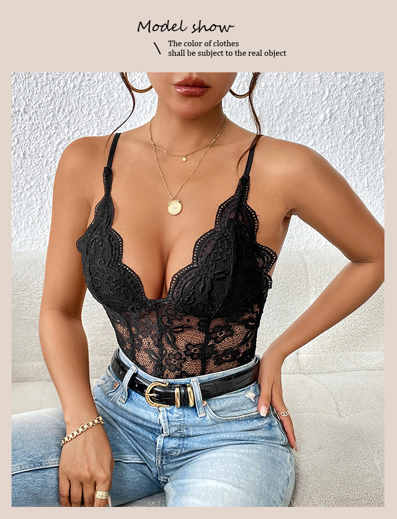 Women's Lace Sling Hot Girl Romper Summer Jumpsuit