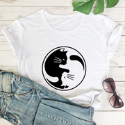 Casual Cartoon Digital Print Short Sleeve Tee