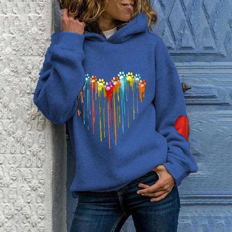 Chic Animal Print Hooded Sweatshirt for Women