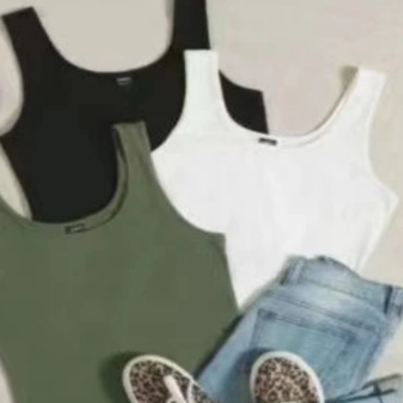 3-Piece Solid Color Vest Set – Light, Slim-Fit Korean Style
